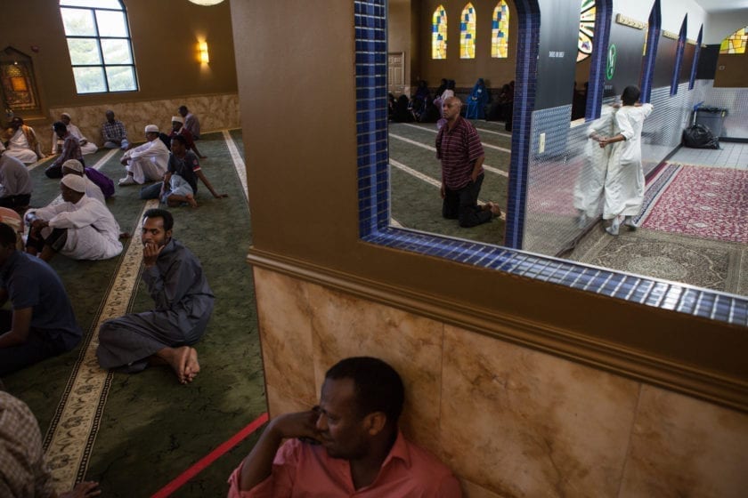 Karmel, one of two major Somali malls in Minneapolis, hosted a Quran reading competition for children in its upstairs mosque — the event drew Somali families from all over the country. Since it was revealed that the FBI used a paid informant to build its case against a group of Somali youths convicted of trying to fly to Syria to join ISIS, there is widespread suspicion and fear within the Somali community that they may be monitored or even entrapped by law enforcement © Arthur Nazaryan 